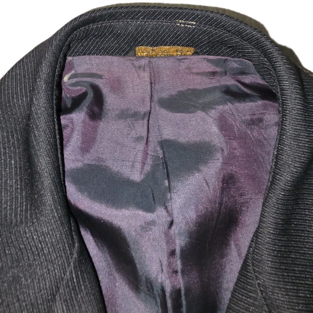 Geoffrey Beene Men's Black Jacket Contrast Stitching Button Closure Size LARGE - Picture 2 of 5
